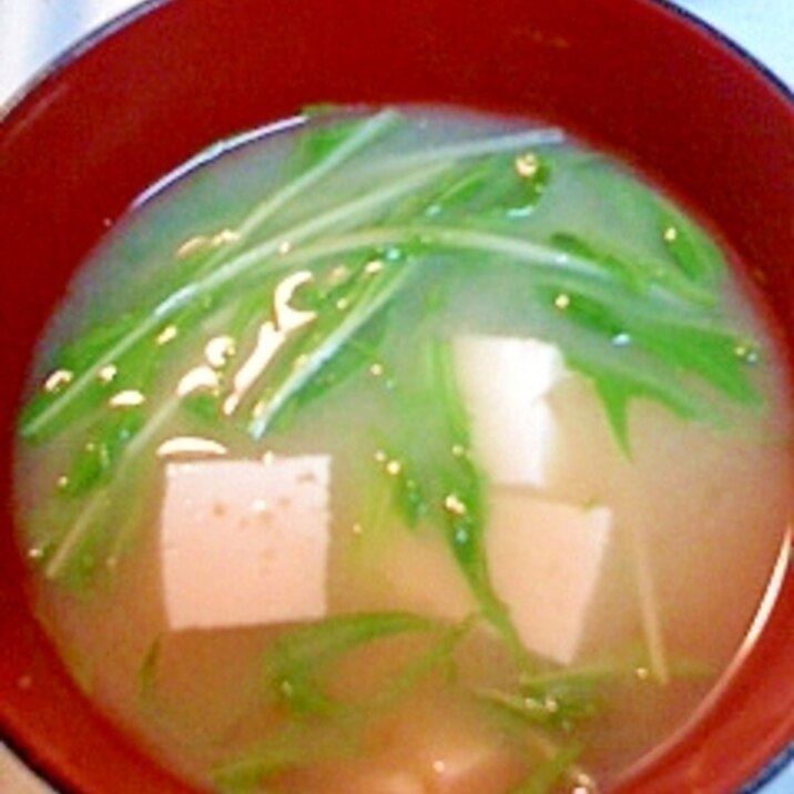 水菜と豆腐の味噌汁